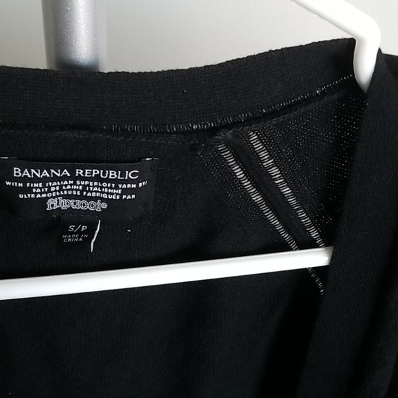 Extra fine merino wool black cardigan - Picture 4 of 8